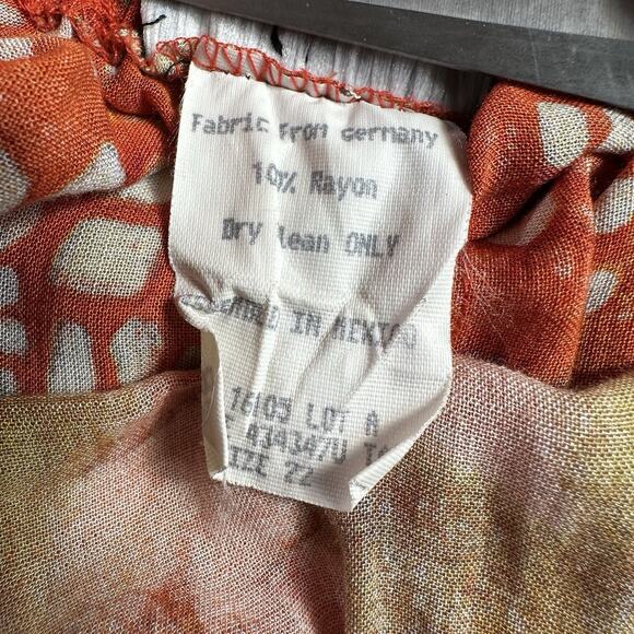 Vintage Carole Little Size 20-22 Orange Top Maxi Skirt Set Boho Peasant Cottage - Picture 12 of 12